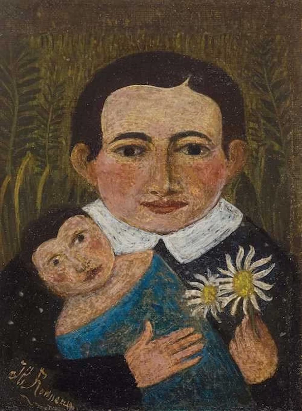 La bambina con una bambola e due margherite, 1890